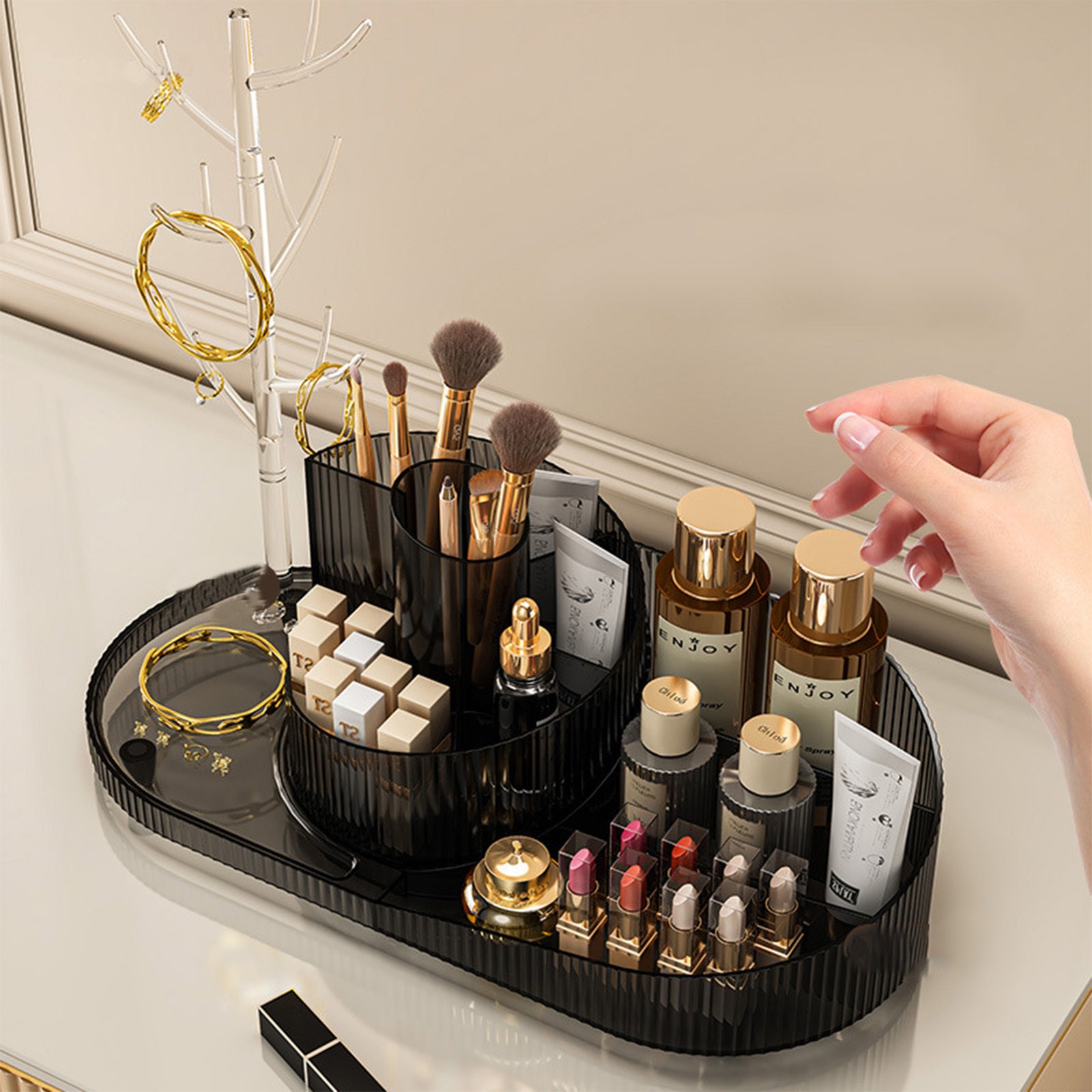 360° Vanity Organizer – Store Makeup, Skincare & Jewelry