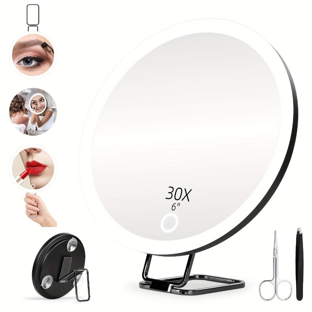 GlowUp Rotating LED Mirror – Rechargeable Beauty Essential