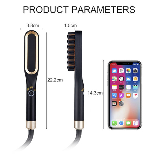 Ceramic Hot Comb Mini Hair Straightener Brush