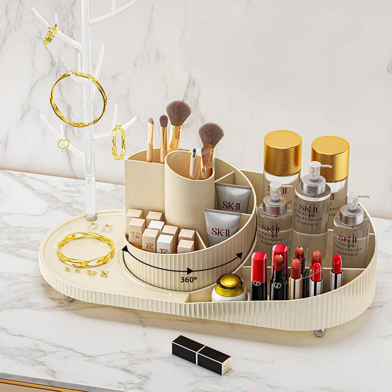 360° Vanity Organizer – Store Makeup, Skincare & Jewelry