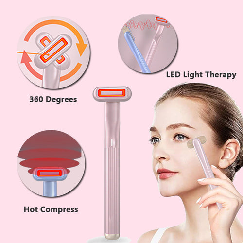 5-in-1 Red Light Therapy Face & Eye Massager Wand