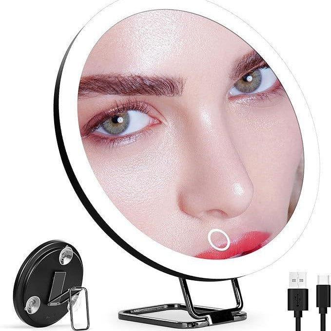 GlowUp Rotating LED Mirror – Rechargeable Beauty Essential